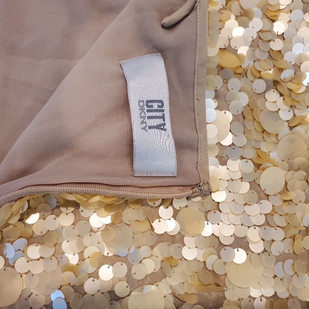City DKNY Gold sequined silk cami top size 12 - Picture 11 of 14